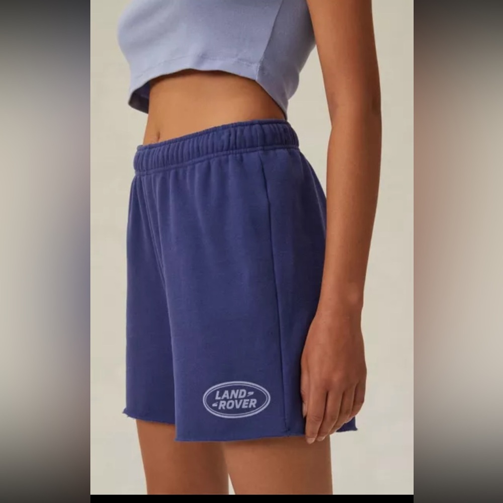 ‼️ Land Rover PacSun Emblem Logo Boyfriend Blue Sweat Shorts Size: Extra Small